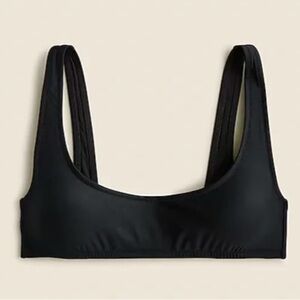 J Crew Heritage Scoop Neck Bikini Top Black NWT XXL